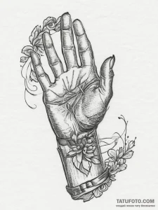 Tattoo sketch hands with a scroll, tattoo fla... - эскиз тату (№1757255299_0, 07.09.2025 14:28) — Tatufoto.com