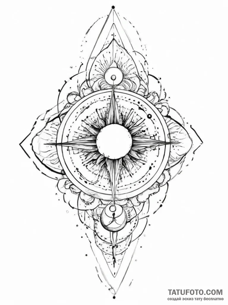 Tattoo sketch cosmic vibration - эскиз тату (№1757255918_0, 07.09.2025 14:38) — Tatufoto.com