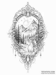 Tattoo sketch mystical scene - эскиз тату (№1757256512_0, 07.09.2025 14:48) — Tatufoto.com