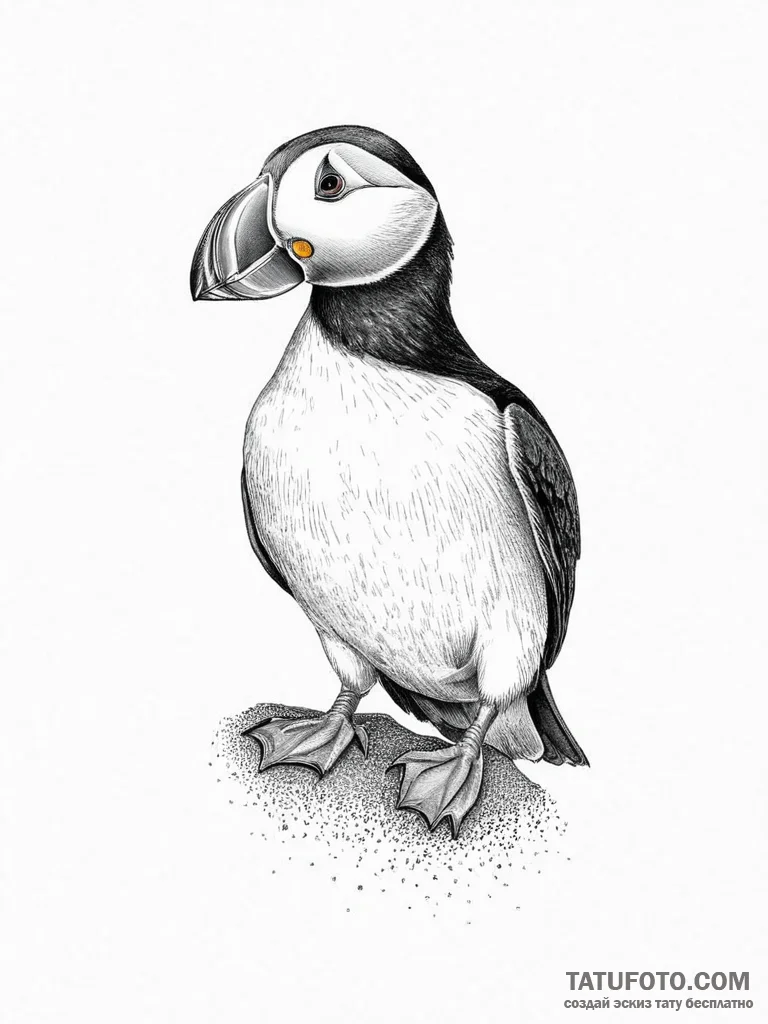 Tattoo sketch atlantic puffin, tattoo drawing... - эскиз тату (№1757257511_0, 07.09.2025 15:05) — Tatufoto.com