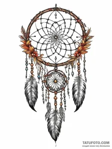 Tattoo sketch dreamcatcher, concept art for t... - эскиз тату (№1757258304_0, 07.09.2025 15:18) — Tatufoto.com