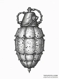 Tattoo sketch grenade with a pin, tattoo sket... - эскиз тату (№1757258498_0, 07.09.2025 15:21) — Tatufoto.com