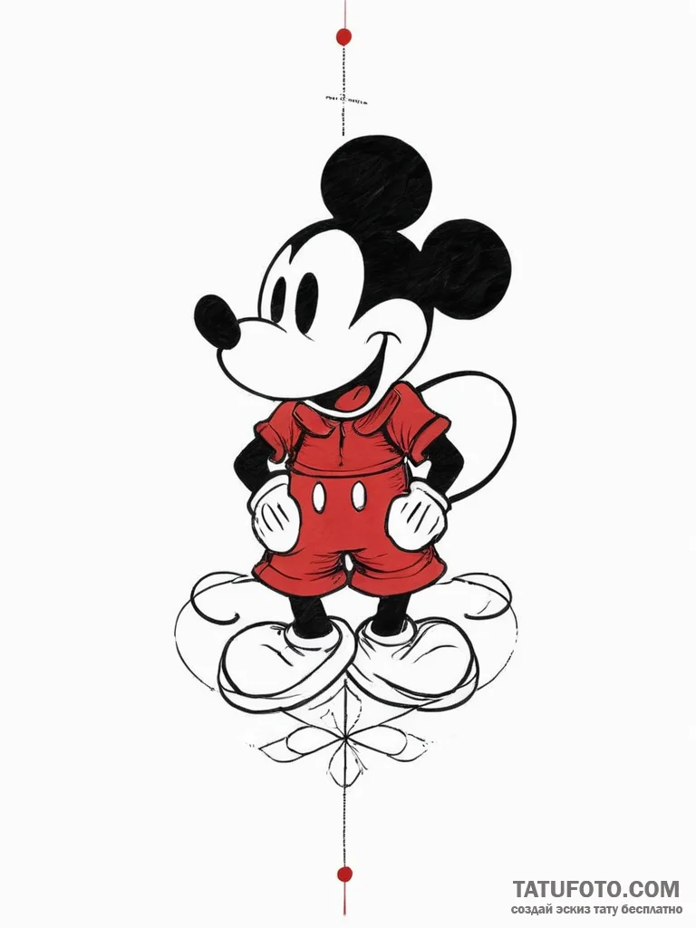Tattoo sketch mickey mouse silhouette, tattoo... - эскиз тату (№1757259310_0, 07.09.2025 15:35) — Tatufoto.com