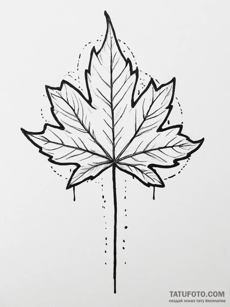 Tattoo sketch sycamore leaf, tattoo sketch de... - эскиз тату (№1757259504_0, 07.09.2025 15:38) — Tatufoto.com
