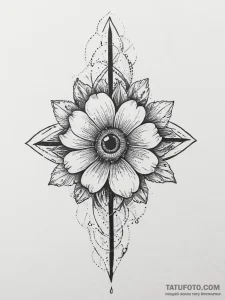 Tattoo sketch magical flower with an eye, tat... - эскиз тату (№1757259902_0, 07.09.2025 15:45) — Tatufoto.com