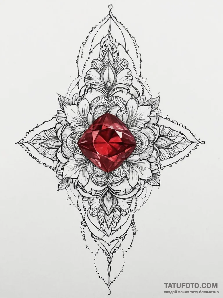 Tattoo sketch ruby - эскиз тату (№1757260686_0, 07.09.2025 15:58) — Tatufoto.com