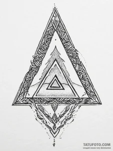 Tattoo sketch norse valknut symbol, ink illus... - эскиз тату (№1757261278_0, 07.09.2025 16:07) — Tatufoto.com