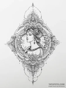 Tattoo sketch divine origin - эскиз тату (№1757262269_0, 07.09.2025 16:24) — Tatufoto.com