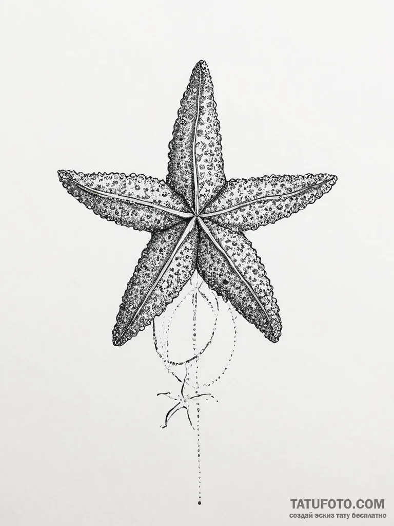 Tattoo sketch starfish - эскиз тату (№1757263060_0, 07.09.2025 16:37) — Tatufoto.com