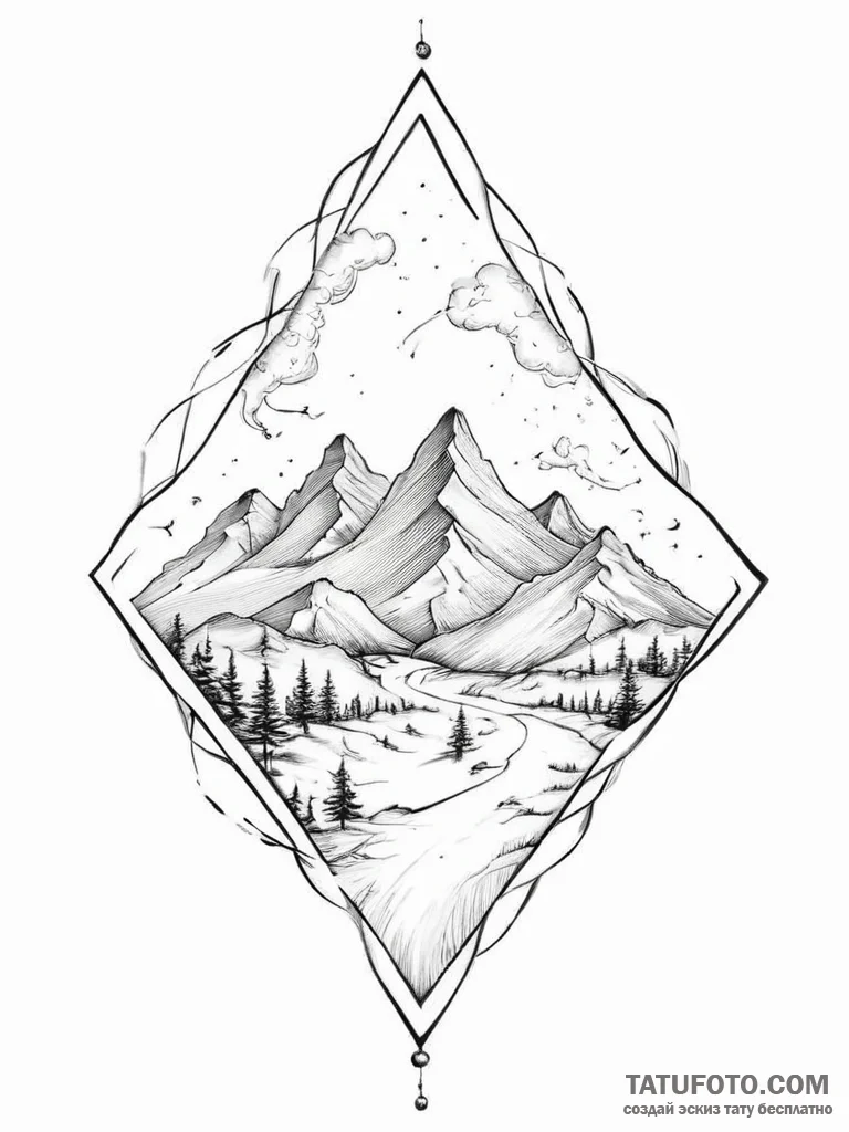 Tattoo sketch sky - эскиз тату (№1757264456_0, 07.09.2025 17:00) — Tatufoto.com