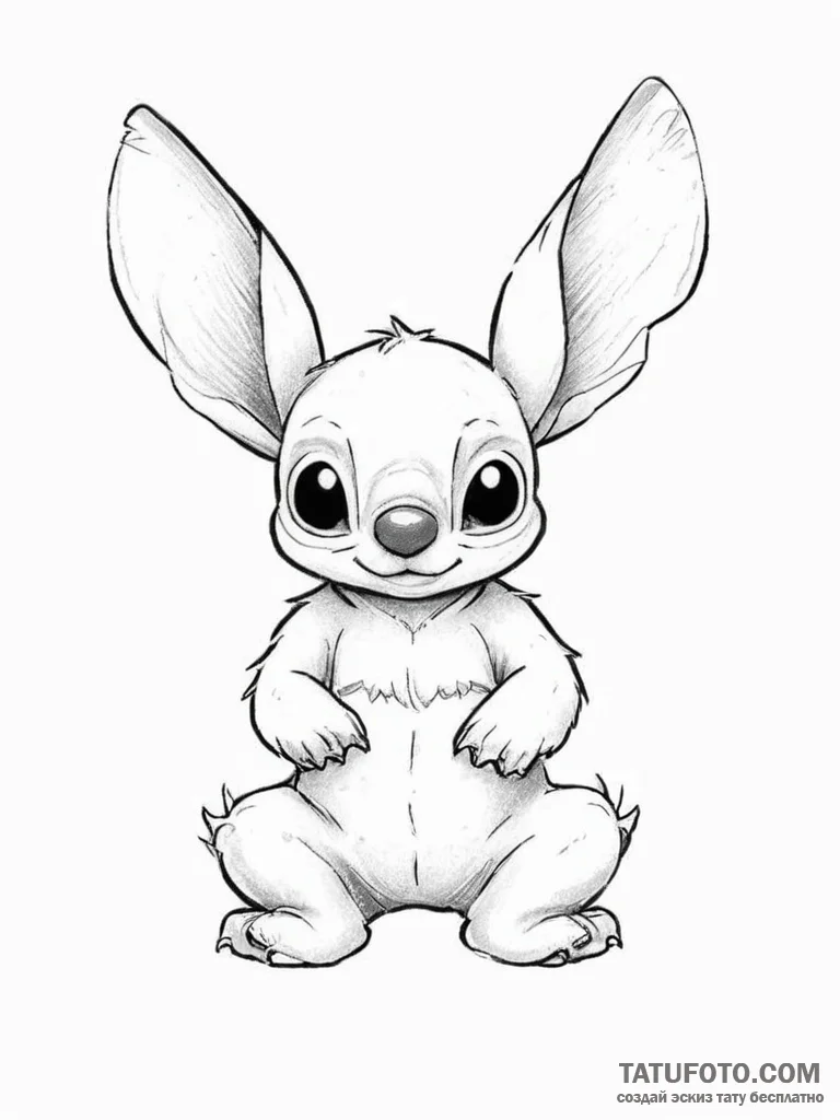 Tattoo sketch lilo & stitch stitch, concept a... - эскиз тату (№1757264651_0, 07.09.2025 17:04) — Tatufoto.com