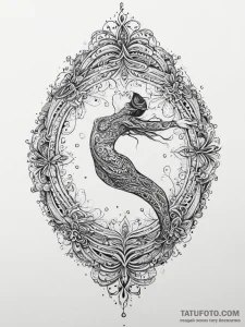 Tattoo sketch free diving a free diver, tatto... - эскиз тату (№1757265041_0, 07.09.2025 17:10) — Tatufoto.com