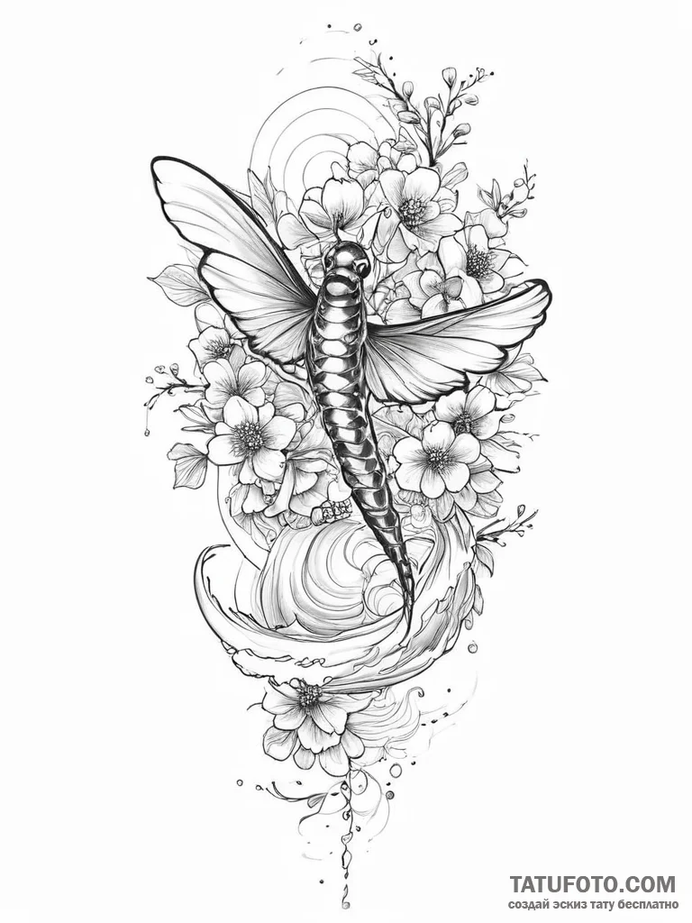 Tattoo sketch hawk moth, artistic tattoo sket... - эскиз тату (№1757266240_0, 07.09.2025 17:30) — Tatufoto.com