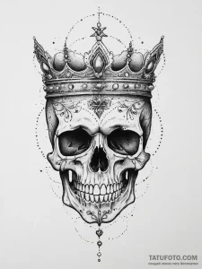 Tattoo sketch череп с короной, tattoo sketch... - эскиз тату (№1757268054_0, 07.09.2025 18:00) — Tatufoto.com