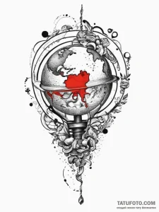 Tattoo sketch globe, tattoo flash sheet desig... - эскиз тату (№1757269649_0, 07.09.2025 18:27) — Tatufoto.com