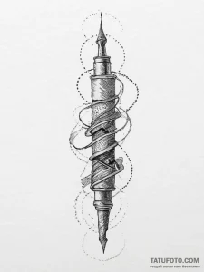 Tattoo sketch узор в виде пера и чернил, tatt... - эскиз тату (№1757270053_0, 07.09.2025 18:34) — Tatufoto.com