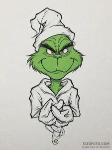 Tattoo sketch the grinch with a paw, tattoo f... - эскиз тату (№1757270854_0, 07.09.2025 18:47) — Tatufoto.com