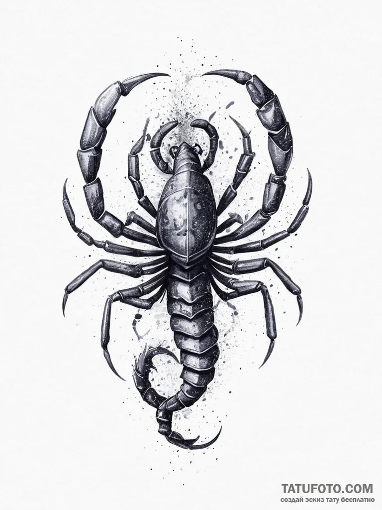 Tattoo sketch скорпион, concept art for tatto... - эскиз тату (№1757272862_0, 07.09.2025 19:21) — Tatufoto.com