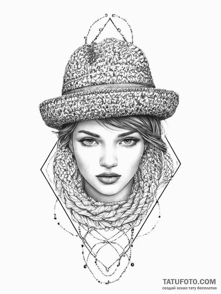 Tattoo sketch knitting a hat, tattoo sketch d... - эскиз тату (№1757275273_0, 07.09.2025 20:01) — Tatufoto.com