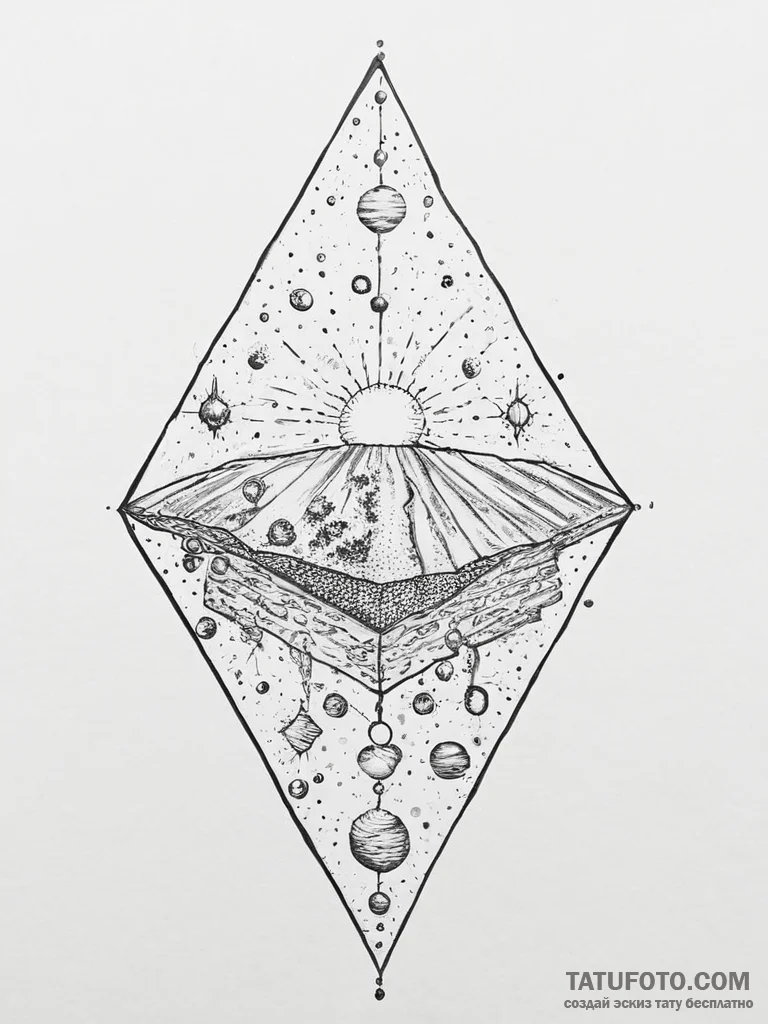 Tattoo sketch cosmic world, artistic tattoo s... - эскиз тату (№1757278073_0, 07.09.2025 20:47) — Tatufoto.com
