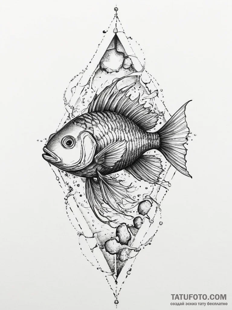 Tattoo sketch abyssal zone fish, artistic tat... - эскиз тату (№1757279079_0, 07.09.2025 21:04) — Tatufoto.com