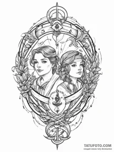 Tattoo sketch a brother and sister, artistic... - эскиз тату (№1757279274_0, 07.09.2025 21:07) — Tatufoto.com