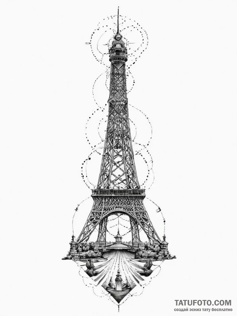 Tattoo sketch tower, ink illustration for tat... - эскиз тату (№1757279678_0, 07.09.2025 21:14) — Tatufoto.com