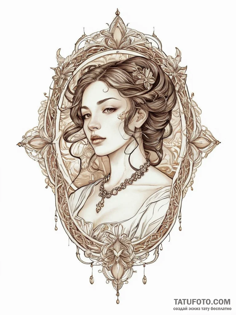 Tattoo sketch divine portrayal, tattoo sketch... - эскиз тату (№1757281070_0, 07.09.2025 21:37) — Tatufoto.com