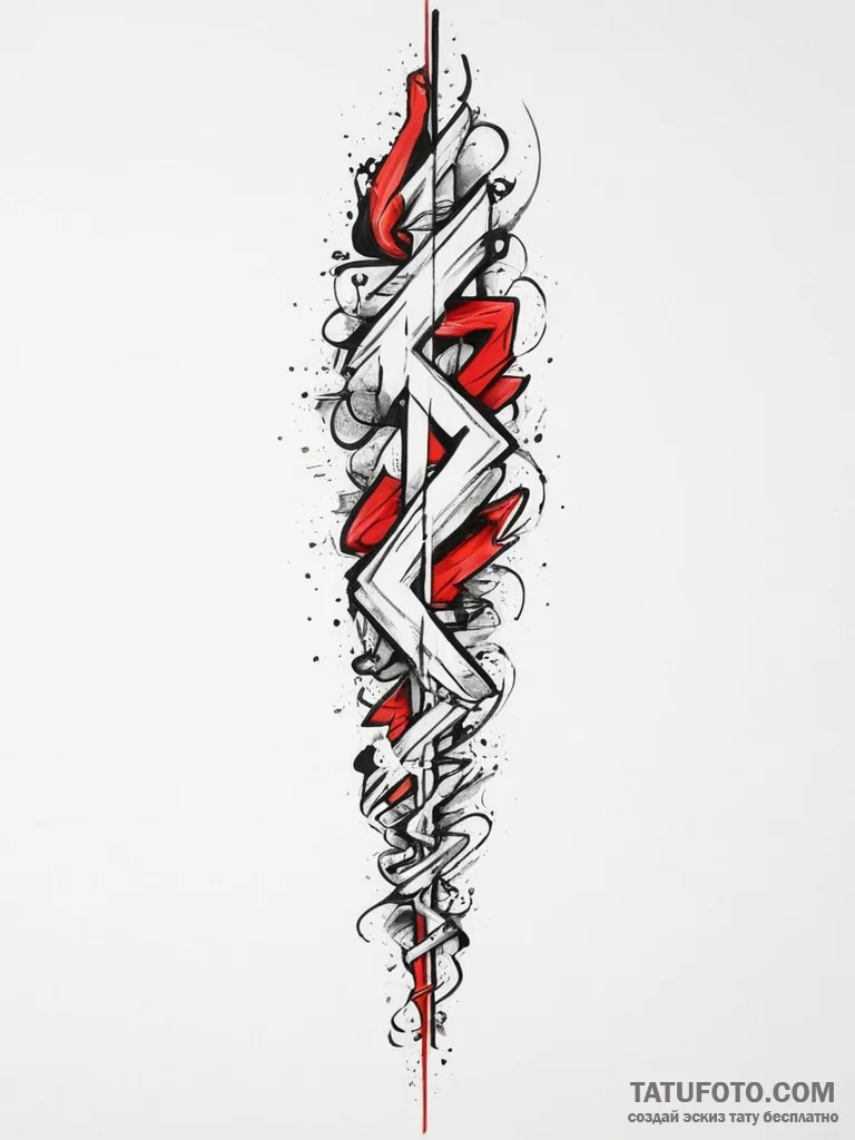 Tattoo sketch leg, concept art for tattoo, ne... - эскиз тату (№1757281468_0, 07.09.2025 21:44) — Tatufoto.com