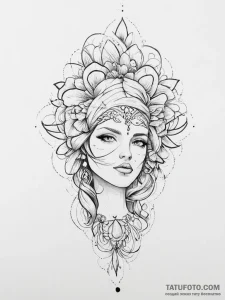 Tattoo sketch expression - эскиз тату (№1757281874_0, 07.09.2025 21:51) — Tatufoto.com