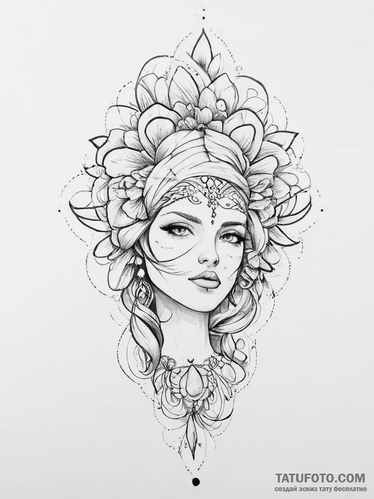 Tattoo sketch expression - эскиз тату (№1757281874_0, 07.09.2025 21:51) — Tatufoto.com