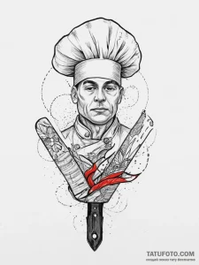 Tattoo sketch chef knife and hat, tattoo sket... - эскиз тату (№1757282081_0, 07.09.2025 21:54) — Tatufoto.com