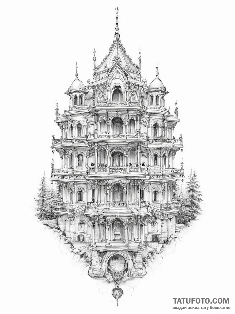 Tattoo sketch palace - эскиз тату (№1757282686_0, 07.09.2025 22:04) — Tatufoto.com
