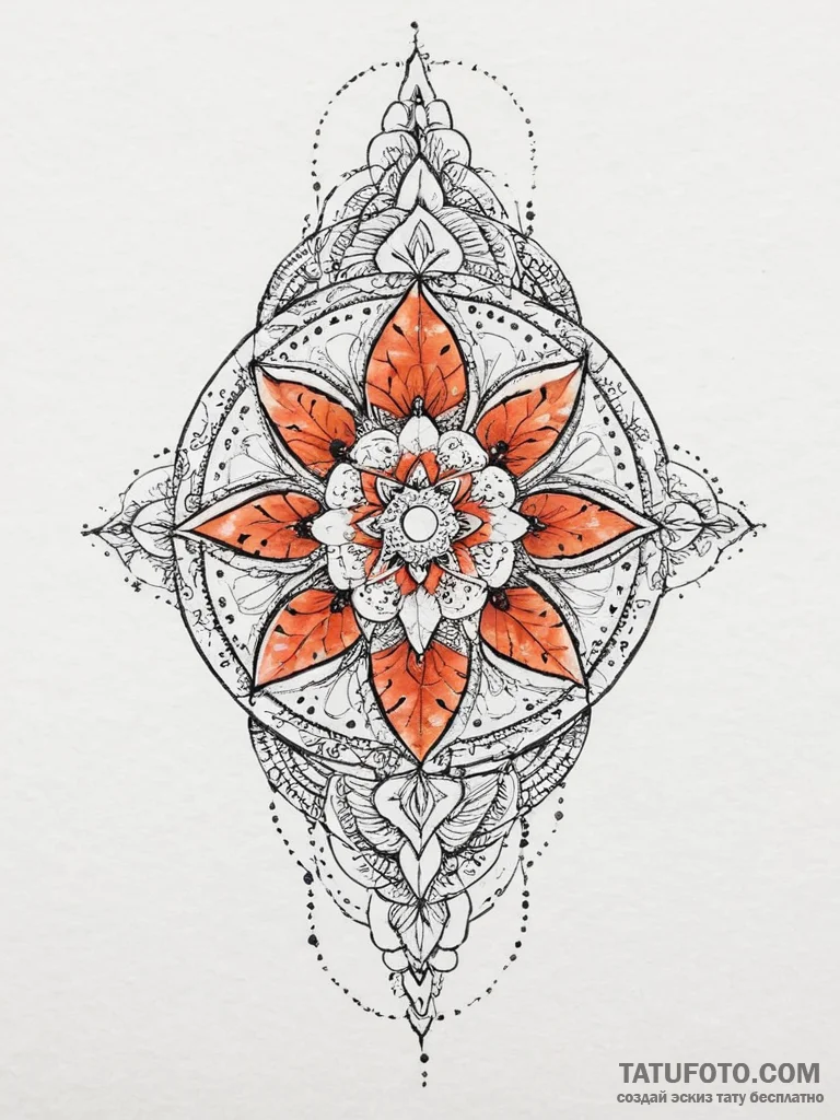 Tattoo sketch orange, artistic tattoo sketch,... - эскиз тату (№1757282882_0, 07.09.2025 22:08) — Tatufoto.com