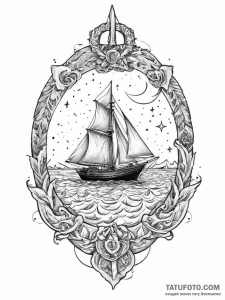 Tattoo sketch moonlight, ink illustration for... - эскиз тату (№1757286091_0, 07.09.2025 23:01) — Tatufoto.com