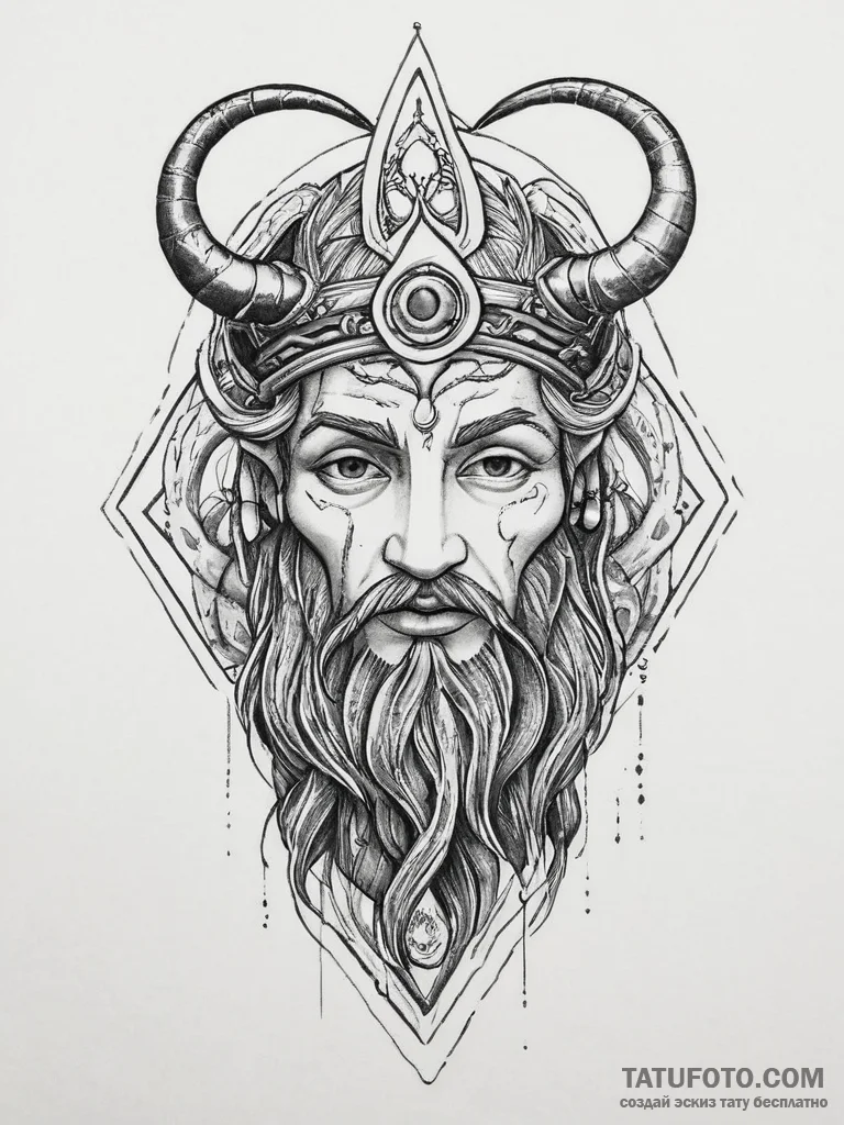 Tattoo sketch pagan god, tattoo flash sheet d... - эскиз тату (№1757290310_0, 08.09.2025 00:11) — Tatufoto.com