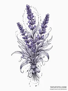 Tattoo sketch узор в виде лаванды, ink illust... - эскиз тату (№1757291724_0, 08.09.2025 00:35) — Tatufoto.com