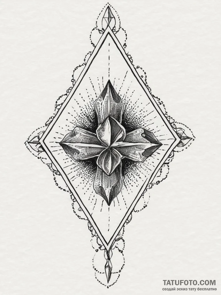 Tattoo sketch diamond tattoo, tattoo drawing... - эскиз тату (№1757293539_0, 08.09.2025 01:05) — Tatufoto.com