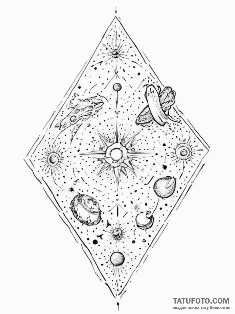 Tattoo sketch cosmic fable, tattoo sketch des... - эскиз тату (№1757293937_0, 08.09.2025 01:12) — Tatufoto.com