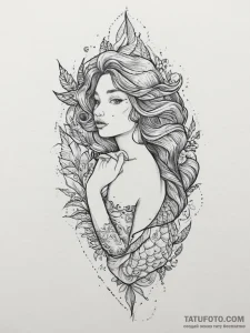 Tattoo sketch mermaid tattoo, tattoo line art... - эскиз тату (№1757294138_0, 08.09.2025 01:15) — Tatufoto.com