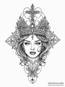 Tattoo sketch tiara, concept art for tattoo,... - эскиз тату (№1757308020_0, 08.09.2025 05:07) — Tatufoto.com