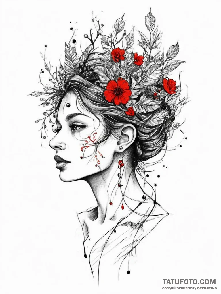 Tattoo sketch dryad tattoo, artistic tattoo s... - эскиз тату (№1757308409_0, 08.09.2025 05:13) — Tatufoto.com
