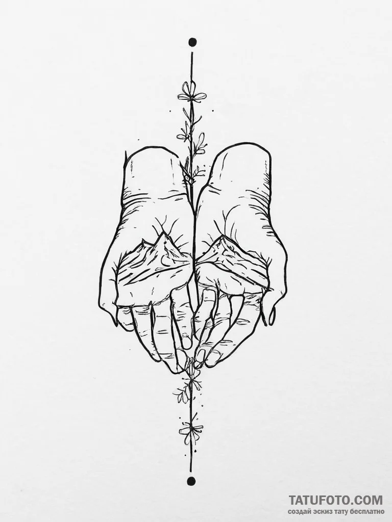 Together forever - минимализм, чёрно-белая - эскиз тату (№1757335953_0, 08.09.2025 12:52) — Tatufoto.com