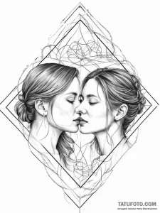 Together forever 28.04.2018 - реализм (ч/б), тонкая линия - эскиз тату (№1757336208_0, 08.09.2025 12:56) — Tatufoto.com