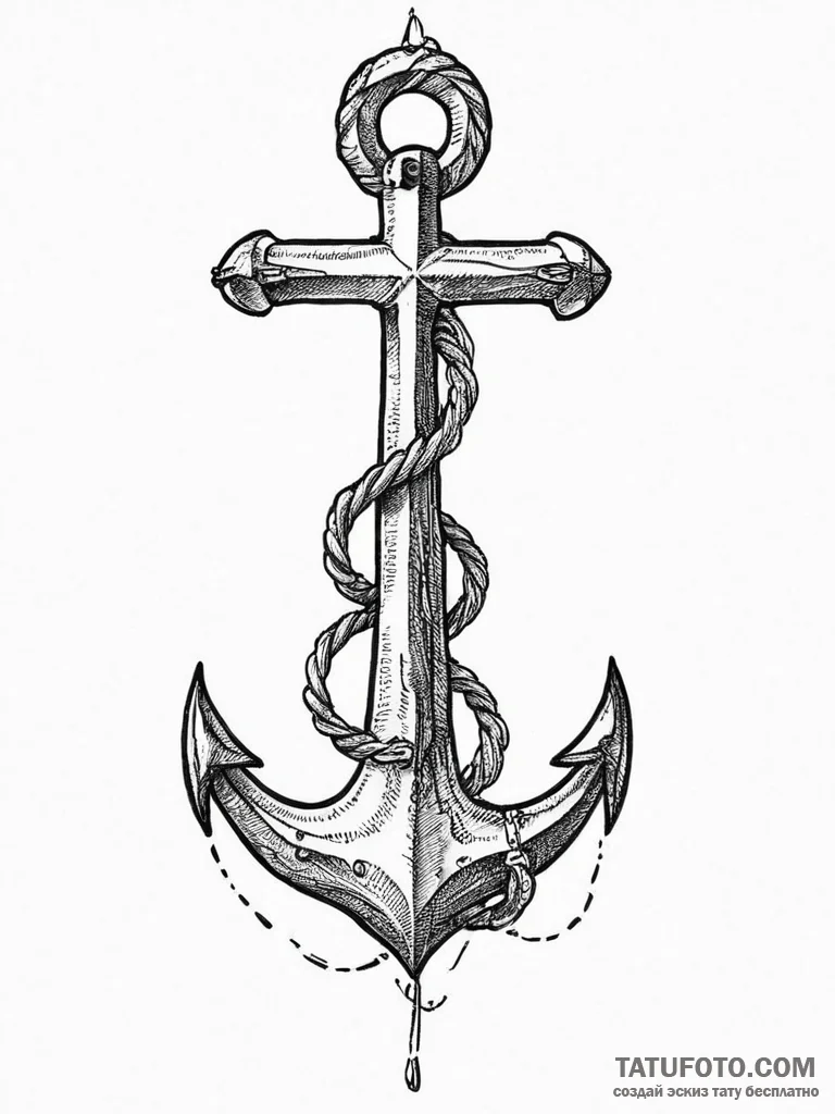 Tattoo sketch anchor, tattoo drawing outline,... - эскиз тату (№1757337574_0, 08.09.2025 13:19) — Tatufoto.com