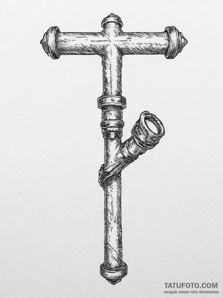 Tattoo sketch industrial pipe, tattoo sketch... - эскиз тату (№1757337969_0, 08.09.2025 13:26) — Tatufoto.com