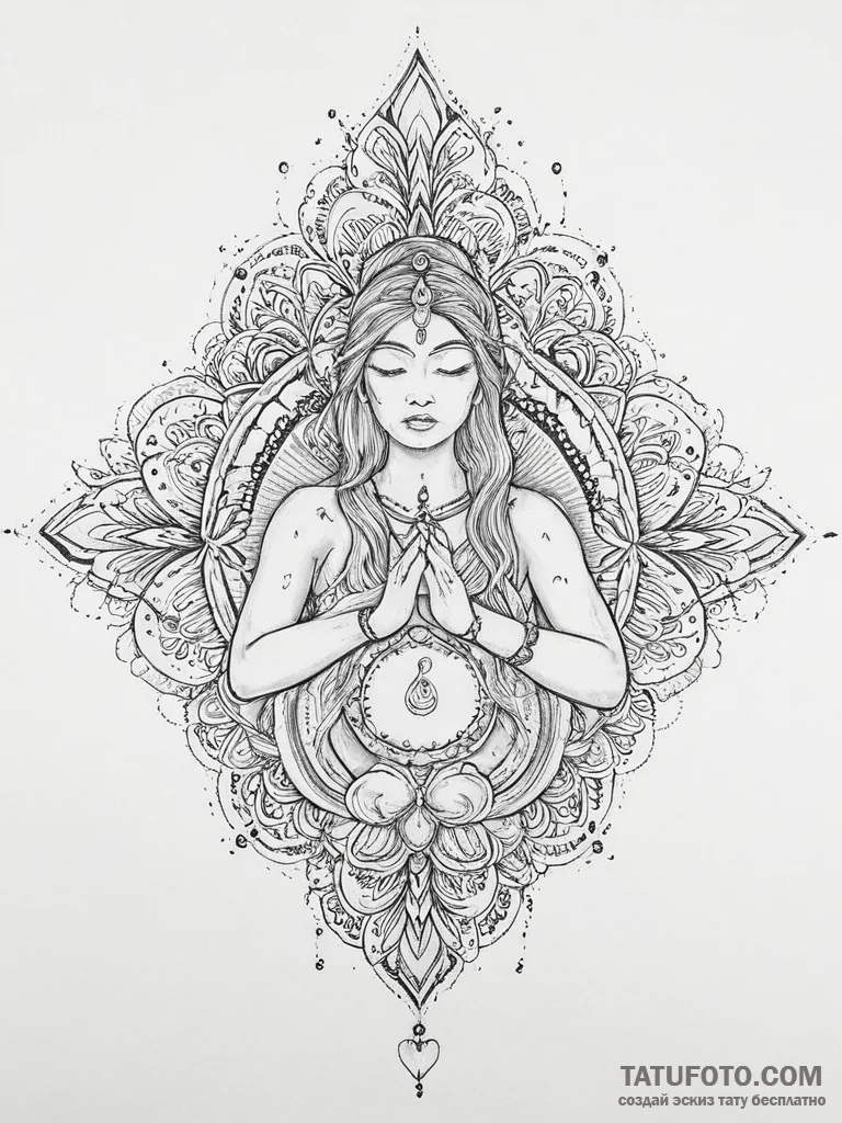 Tattoo sketch sacred soul - эскиз тату (№1757341112_0, 08.09.2025 14:18) — Tatufoto.com
