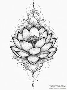 Tattoo sketch lotus flower with a snake, tatt... - эскиз тату (№1757342110_0, 08.09.2025 14:35) — Tatufoto.com