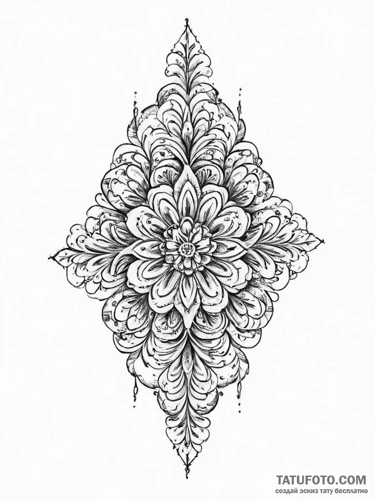 Tattoo sketch узор в стиле барокко, tattoo sk... - эскиз тату (№1757342510_0, 08.09.2025 14:41) — Tatufoto.com
