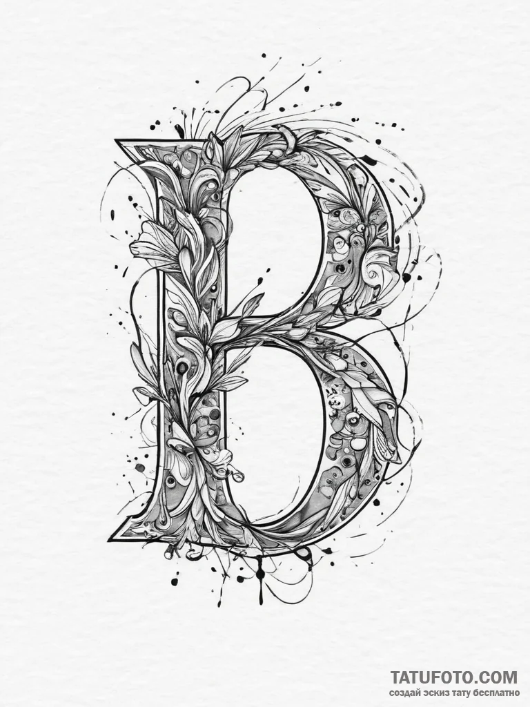 Tattoo sketch инициалы из вензелей, artistic... - эскиз тату (№1757343706_0, 08.09.2025 15:01) — Tatufoto.com